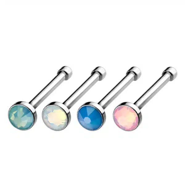 Set van 4 Neus bones met Opaliet steentje - Afbeelding 2