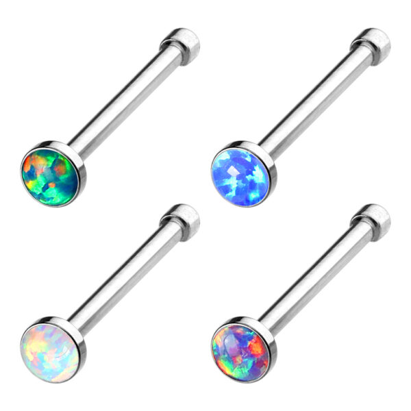 Set van 4 neusstuds met opal steentjes - Afbeelding 2
