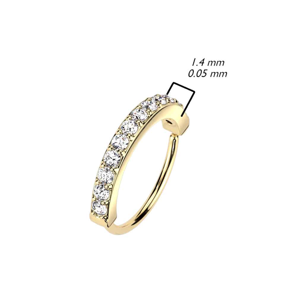 Ring met halve cirkel en sprankelende steentjes - Afbeelding 2